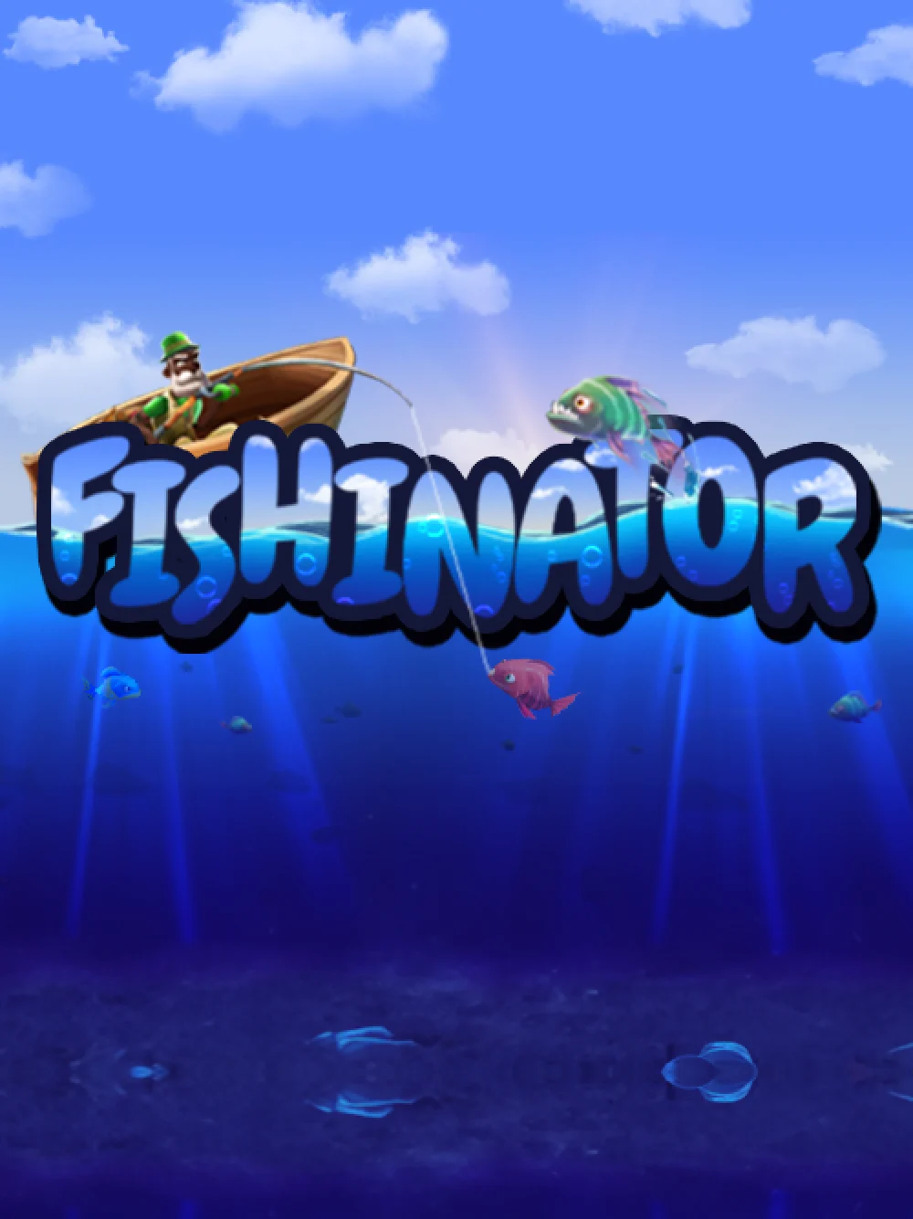Juego de pesca con estética marina y premios destacados.