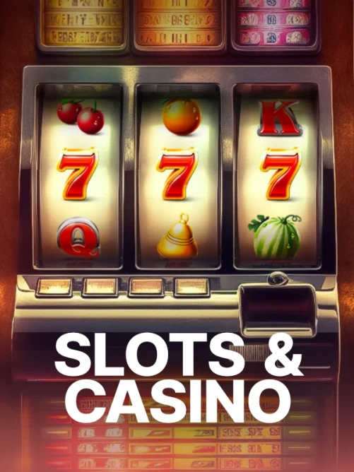 Juego de casino con iconografía premium y fondo oscuro.